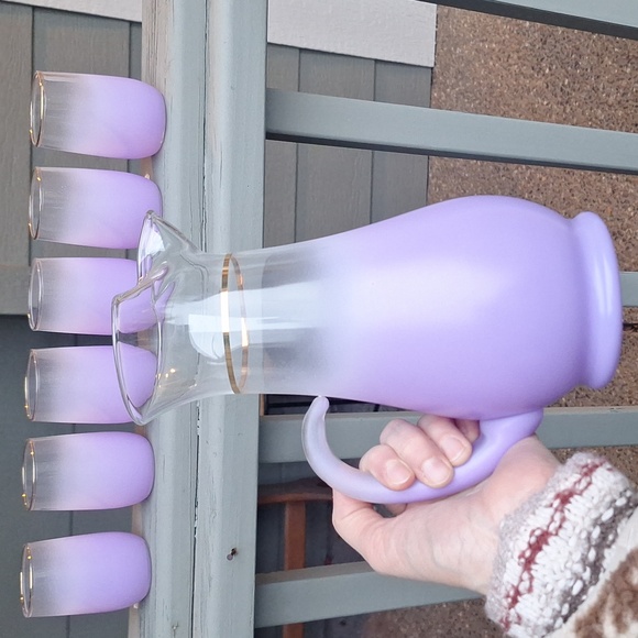 blendo Other - MCM VTG Blendo purple frosted glass 7 piece set 💜